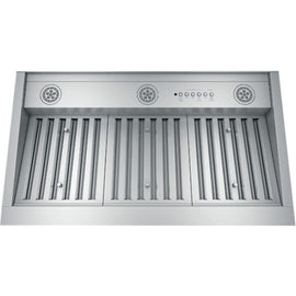 GE UVC9360SLSS Cabinet Insert Smart Range Hood with 4-Speed/610 CFM Blower, Electronic Backlit Controls, LED Lighting, Premium Baffle Stainless Steel Filters, WiFi Connect, Chef Connect, Remote Control Included, Delay Off, and UL Listed: 36 Inch
