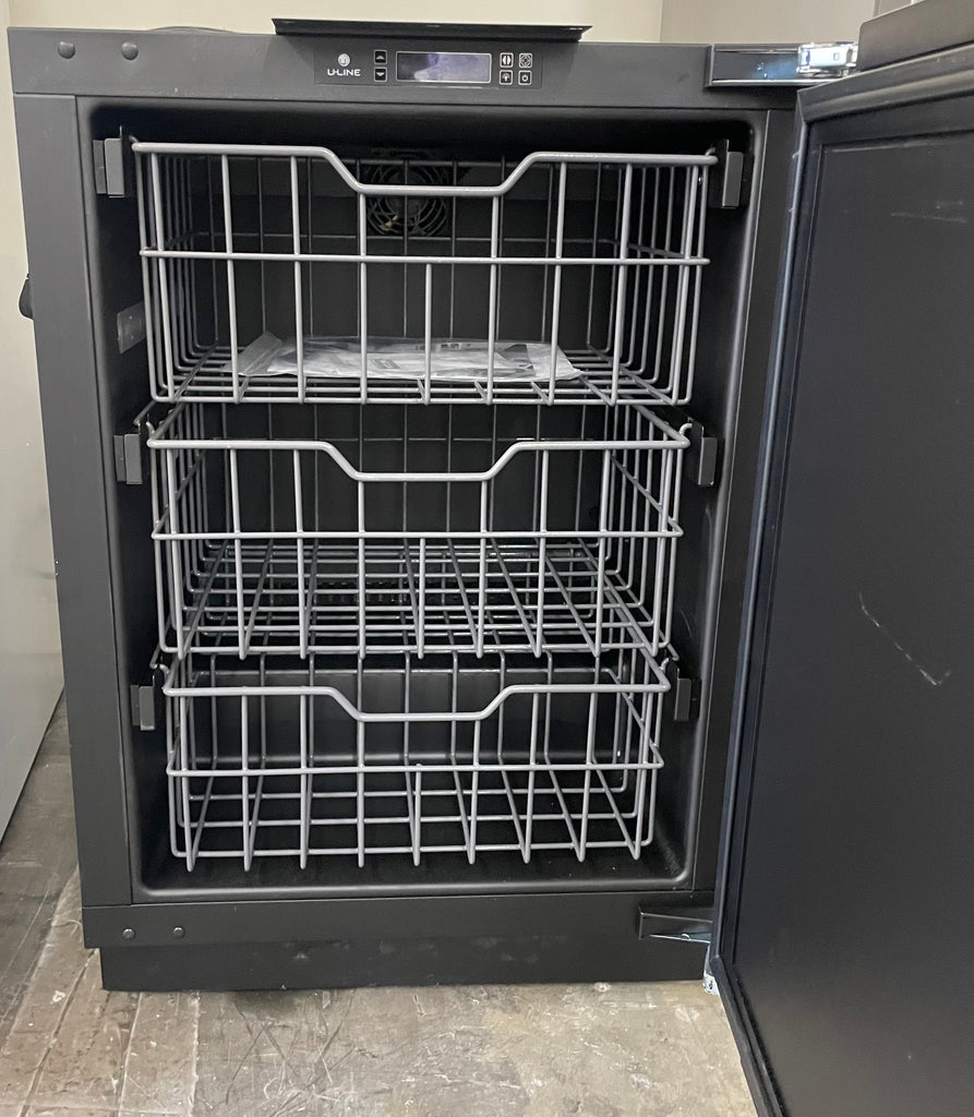 U-Line 3000 Series U3024FZRS00B 4.5 cu. ft. Built-in Freezer with 3 Full-Extension Vinyl-Coated Wire Baskets, LED Theater Lighting, Automatic Defrost, U-Select Control and Star-K Certified Sabbath Mode: Stainless Steel