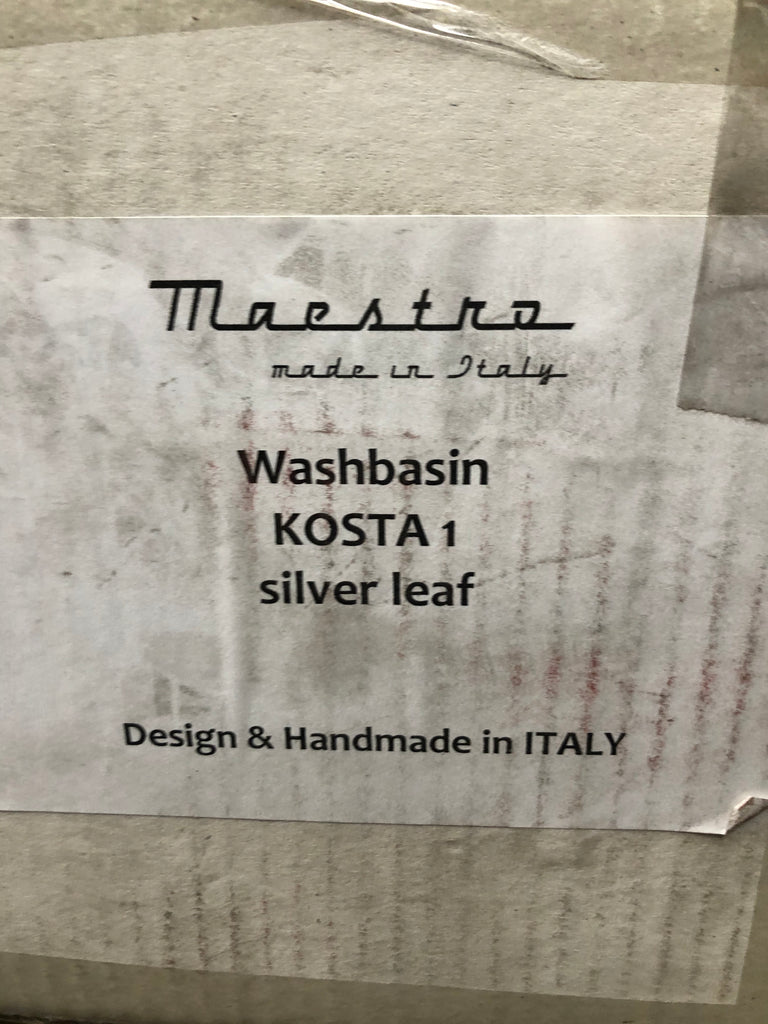 Maestro washbasin kosta 1 silver leaf, Bathroom Sink, hand made