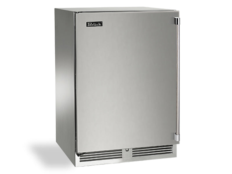 Perlick Signature Series HP24FS32L 24 Inch Built-in Undercounter Freezer with 5.2 cu. ft. Capacity, Digital Temperature Controls, Optional Lock and Optional Stacking Kit: Panel Ready