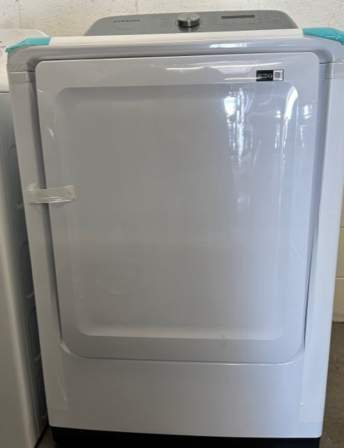 Samsung DVE50R5200W 27 Inch Electric Dryer with 7.4 Cu. Ft. Capacity, Smart Care, Lint Filter Indicator, Reversible Door, 10 Dry Cycles, Sensor Dry, Bedding, Time Dry, Air Fluff, Quick Dry, Sanitize, Wrinkle Release, Damp Alert