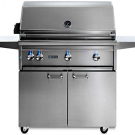 Lynx Professional Grill Series L36TRFNG 36 Inch Freestanding Grill with 935 sq. in. Cooking Surface, 1 Trident™ Burner, 2 Ceramic Burners, Dual Position Rotisserie, Halogen Lighting and Illuminated Controls: Natural Gas