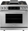 Dacor HDER36SNG Heritage Series 36 Inch Freestanding Dual Fuel Range with Natural Gas, 6 Sealed Burners, 5.2 cu. ft. Total Oven Capacity, Griddle, Convection Oven, Self-Clean Oven, Continuous Grates, Viewing Window, Perma-Flame in Stainless Steel