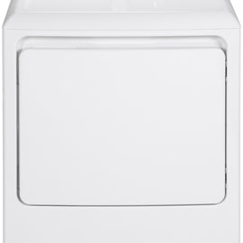 GE GTD33EASKWW 27 Inch Electric Dryer with 7.2 cu. ft. Capacity, 3 Dry Cycles, 3 Heat Selections, Timed Dry, Auto Dry, Up-Front Lint Filter, Reversible Door, Simple Rotary Electromechanical Controls and 120 ft. Venting Capability