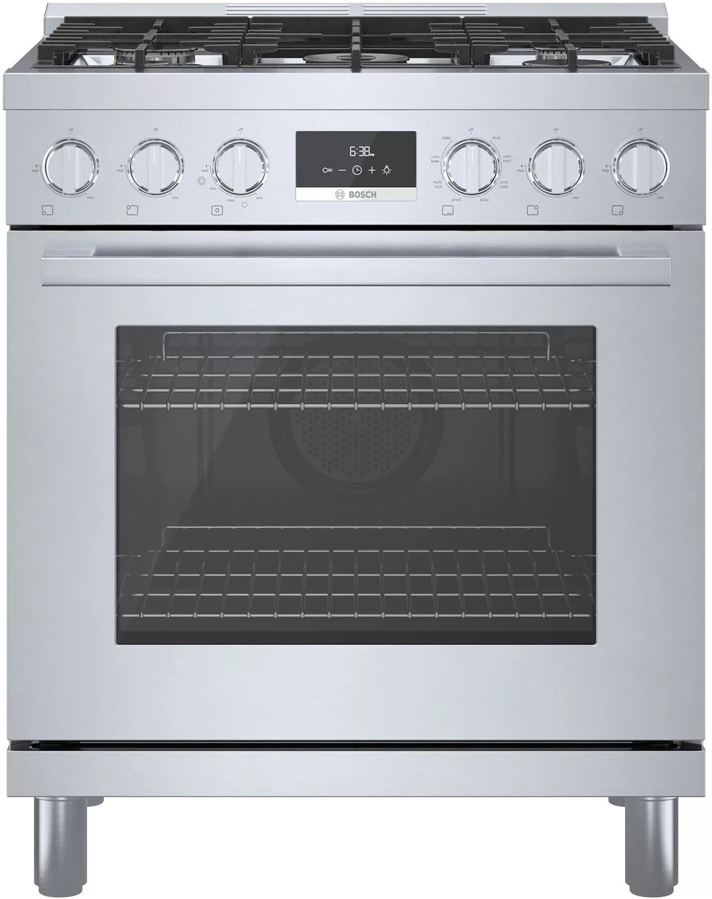 Bosch 800 Series HDS8055U 30 Inch Freestanding Dual Fuel Range