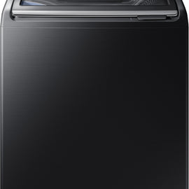 Samsung WA52M7750AV 27 Inch Top Load Washer with 5.2 Cu. Ft. Capacity, VRT Plus™, activewash™, Stainless Steel Pulsator, Swirl Drum Interior, Smart Care, 13 Wash Cycles, Steam, Quick Wash, Self Clean, and ENERGY STAR®: Black Stainless Steel