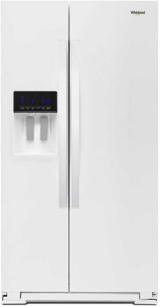 Whirlpool WRS571CIHW 36 Inch Counter Depth Freestanding Side by Side Refrigerator with 20.59 Cu. Ft. Total Capacity, In-Door-Ice® Storage, Filtered Ice/Water Dispenser, FreshFlow™ Air Filter, and ADA Compliant: White